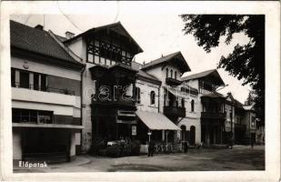 1941 Előpatak, Valcele; utca, szállók, villák, Willmann kávéház / street, hotels, villas, café