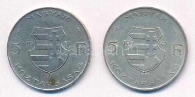 1947. 5Ft Ag "Kossuth" (2x) T:2,2- patina, ph
Adamo F8.1