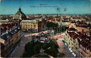 1915 München, Munich; Karlsplatz von der Protest. Kirche gesehen / square (fl)