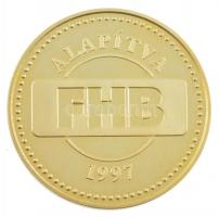 DN "Földhitel és Jelzálogbank Rt. - FHB / Alapítva 1997 - FHB" aranyozott Ag emlékérem tan...