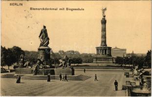 1914 Berlin, Bismarckdenkmal mit Siegessäule / monument (EK)