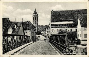 1938 Balingen, An der schwarzen Brücke / bridge (EB)