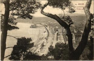 Nice, Nizza; Vue artistique du Chateau / view from the castle