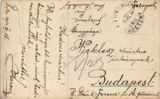 1914 Karácsonyi üdvözlet / Christmas greeting art postcard with the Holy Family + "K.U.K. KRIEG...