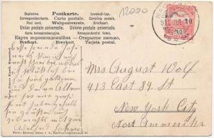 1911 Nagyfalva, Mogersdorf; Kirche, Johann Klandl"s Geschäft / templom, Klandl Johann üzlete és...