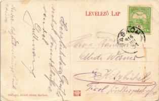 1916 Vaskoh, Vascau; vasútállomás, vasutasok, MÁV T.V. osztályú gőzmozdony, vonat. Miklóssy József u...