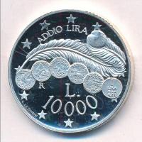 San Marino 2001. 10.000L Ag Utolsó pénzverés a lírából forgalomba nem került emlékérme T:PP patina San Marino 2001. 10.000 Lire Ag Last Lire Coinage non-circulating commemorative coin C:PP patina Krause KM#437