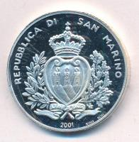 San Marino 2001. 10.000L Ag "Utolsó pénzverés a lírából" forgalomba nem került emlékérme T...
