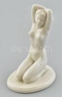 Drasche porcelán női akt, fehér mázas, jelzett, gyári mázhibákkal, m: 13 cm