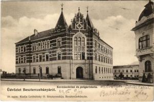 1905 Besztercebánya, Banská Bystrica; Kereskedelmi és polgári iskola. Lechnitzky O. 19. / school (EK)