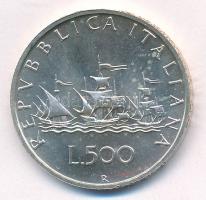 Olaszország 2000R 500L Ag Kolumbusz hajói T:1,1- Italy 2000R 500 Lire Ag Columbus ships C:UNC,AU Krause KM#98