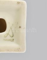 Drasche porcelán juhász, jelzett, fehér mázas, hibátlan, m: 11 cm