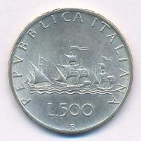 Olaszország 1964R 500L Ag Kolumbusz hajói T:1-,2  Italy 1964R 500 Lire Ag Columbus ships C:AU,XF  Krause KM#98