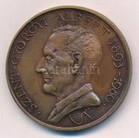Lapis András (1942-) 1987. Szent-Györgyi Albert 1893-1986 / Szote - Nobel-díjának 50. évfordulójára - MÉE bronz emlékérem (42,5mm) T:2 patina CS 621.