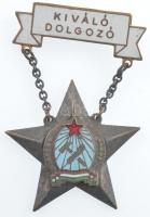 ~1950. Kiváló Dolgozó Rákosi-címeres zománcozott fém kitüntetés T:2 patina