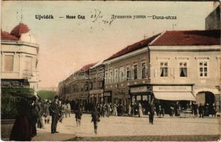 1908 Újvidék, Novi Sad; Duna utca, Milan Ivkovic üzlete / street, shops (EK)