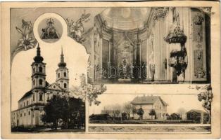 1917 Sasvár, Mária Sasvár, Maria-Schlossberg, Sastín (Sasvár-Morvaőr, Sastín-Stráze); Búcsújáró templom belső, vasútállomás / pilgrimage church interior, railway station. Franz Krajcsovics Art Nouveau, floral (EB)