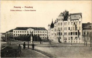 Pozsony, Pressburg, Bratislava; Hidász laktanya / K.u.k. Pionier Kaserne / military pontooner barracks (ázott / wet damage)