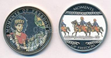 Libéria 2001. 10$ Cu-Ni "Szabadság pillanatai - A keresztényüldözés vége - 313" multicolor + 2004. 10$ Cu-Ni "A szabadság pillanatai - Rákóczi-szabadságharc" multicolor T:1- (PP) ujjlenyomat, karc Liberia 2001. 10 Dollars Cu-Ni "Moments of Freedom - End of Christian Percecution - 313" multicolor + 2004. 10 Dollars Cu-Ni "Moments of freedom - Rákóczi's war of independence" multicolor C:AU (PP) fingerprints, scratch