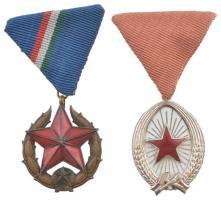 1951. "Közbiztonsági Érem" bronz fokozata a rendőrség tagjai részére, Br kitüntetés mellszalagon + 1964. "A Munka Érdemrend" ezüst fokozata, zománcozott, ezüstözött bronz kitüntetés mellszalagon T:2 NMK 549., 600.