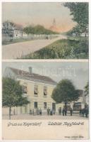 1907 Nagyfalva, Mogersdorf; utca, Községháza / Strasse, Gemeindeamt. Verlag Johann Lang / street, town hall