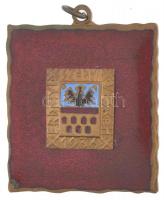 1936. Erdélyi Szépmíves Céh zománcozott szögletes bronz medál (33x30mm) T:2