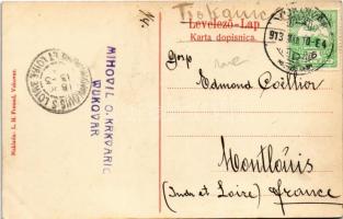 1913 Vukovar, Szálloda az oroszlánhoz, bejárat a kertbe. L.H. Freund (W.L. ?) / Hotel zum Löwen, str...