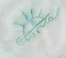 Gorka Géza (1894-1971): Halas kerámia váza, Zsolnay korszak, 1946-47 körül, száján gyári tűz repedés...