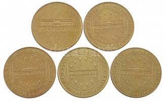 Franciaország 2003-2004. "Monnaie de Paris" kétoldalas fém turista emlékérem (34mm) (5xklf...