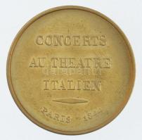 Franciaország 1844. "Liszt Ferenc koncert 1844 Párizs" kétoldalas Br emlékérem, jelzett ut...