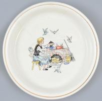 Gránit porcelán tányér, jelzett, hajszálrepedéssel, d: 18 cm