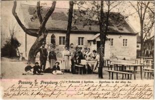 1904 Pozsony, Pressburg, Bratislava; Erdészlak ó ligetben. Bediene dich allein / Jägerhaus in der alten Au / forestry house (r)
