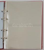 "Münz Briefe aus aller Welt" piros, plüssborítású, négygyűrűs album, 30db kettes osztású b...