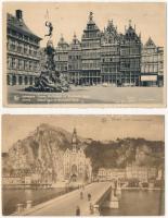 2 db RÉGI belga képeslap / 2 pre-1945 Belgian postcards: Anvers, Dinant