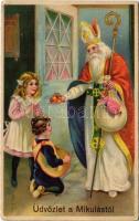 Üdvözlet a Mikulástól / Saint Nicholas. litho (EK)