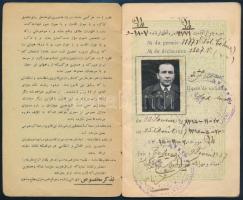 1937 Iráni fényképes tartózkodási engedély (Permis de Séjour) magyar személy (Michel (Mihály) Szilványi részére), francia és iráni nyelven. / Iran, residence permit for a Hungarian person, in Iranian and French language