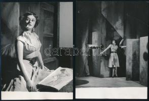 cca 1960-1970 Színésznőről/modellről készült 3 fotó, a hátoldalon jelzett (MTI), Tormai Andor felvételei, 18x13 cm