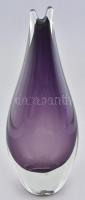 Lila üveg váza. Anyagában színezett 25 cm