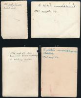 1932 Túrafotók a Bükk-hegységből, 4 db, bánkúti menedékház, peskői menedékház, bálványi kilátó, a há...