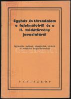 1939 Egyház és társadalom a fajelméletről és a II. zsidótörvény javaslatáról, döntően negatív vélemények a törvényről, szép állapotban, 82p