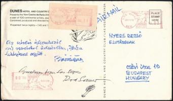 1972 Las Vegas, Casino de Paris reklám képeslapja, hátoldalán Rod Lauren amerikai színész, énekes al...