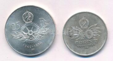 1956. 10Ft + 25Ft Ag "10 éves a Forint (Jó Forint sor)" T:1-,2 kis patina
Adamo EM4, EM6