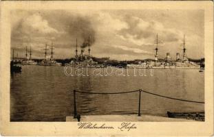 1914 Wilhelmshaven, Hafen / port, battleship (EK)