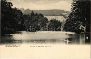 Kassel, Wilhelmshöhe, Schloss u. Herkules vom Lac / castle