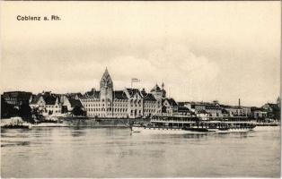 Koblenz, Coblenz; general view, steamship (cut)