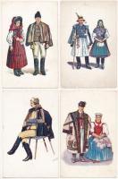 4 db RÉGI erdélyi népviseletes képeslap: Csikós Tóth András szignóval / 4 pre-1945 Transylvanian folklore motive postcards