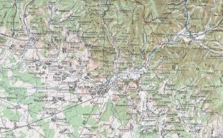 1944 Kárpátalja, 1:200 000, Magyar Királyi Honvéd Térképészeti Intézet, hajtva, eredeti szalaggal 10...