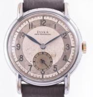 1947 Doxa mechanikus férfi karóra, másodpercmutatós, bicolor számlappal, jelzett fém tokkal és szerk...