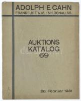 Adolph E. Cahn Auktions Katalog 69, 26. Februar 1931. árverési katalógus / auctions catalogue