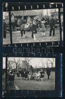 cca 1925 Lakner Bácsi Gyermekszínházának tagjai a budapesti állatkertben, 2 db kontakt másolat Lakner Artúr hagyatékából, 3×4 cm